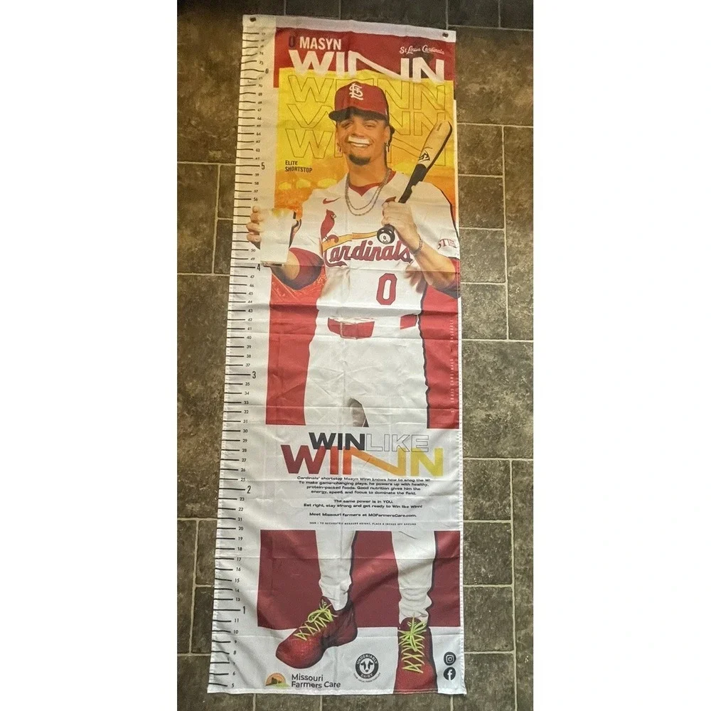 Masyn Winn St. Louis Cardinals MLB Baseball Growth Chart Banner 78x26 Wall Art